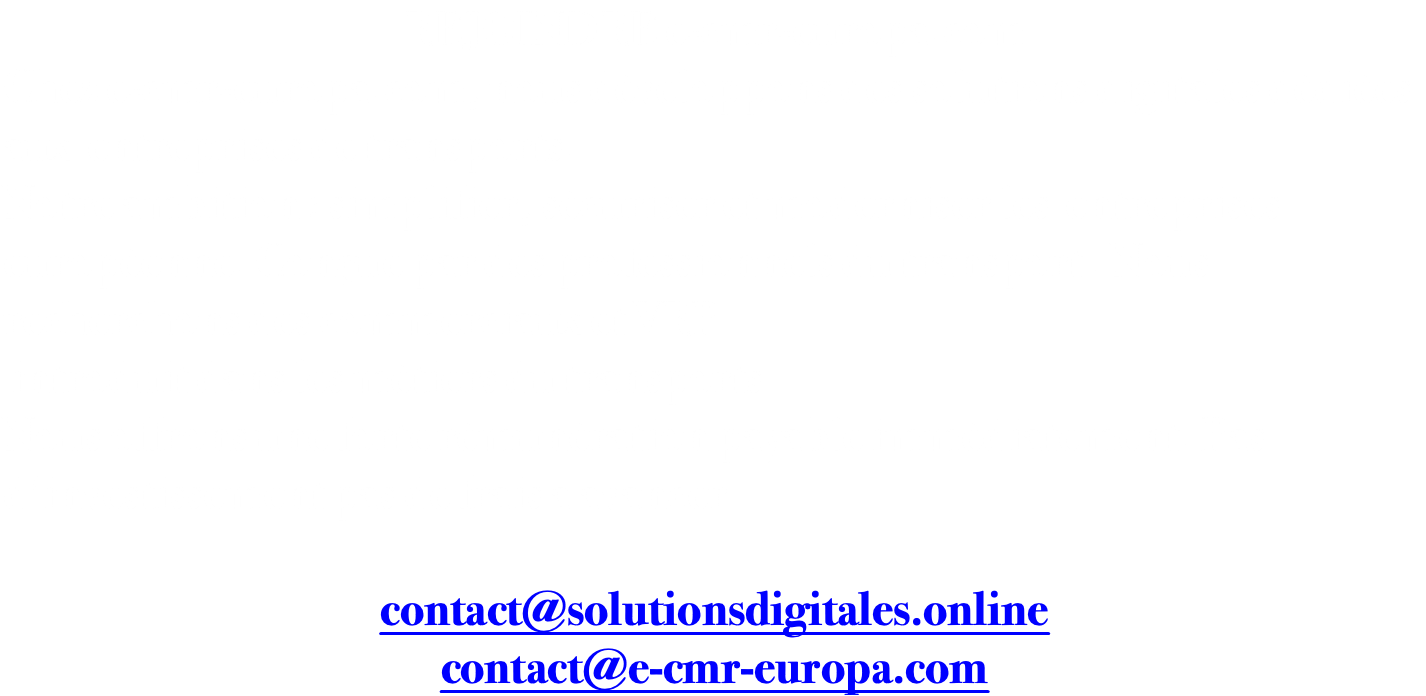 REJOINDRE e-cmr-europa.com Chez e-cmr-europa.com, nous développons des solutions digitales dédiées aux entreprises de transports. Notre ambition : simplifier, sécuriser et moderniser les entreprises européenne. Conçue par des professionnels du transport . Nous recherchons des commerciaux et VRP introduit dans les métiers du transports Nous offrons une forte rémunération payable immédiatement. Pas d'investissement pas de frais a avancer contact@solutionsdigitales.online contact@e-cmr-europa.com